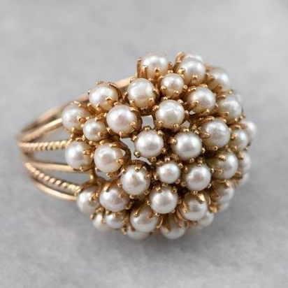 Anillo Zola con perla engastada