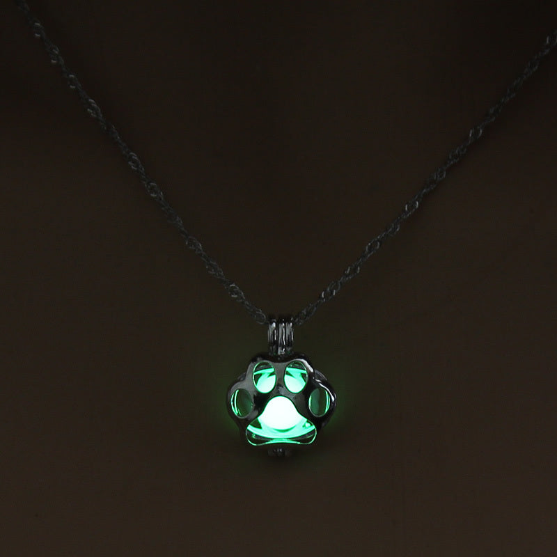 Collar Luminoso de Patas – Colgante de Animal que Brilla en la Oscuridad