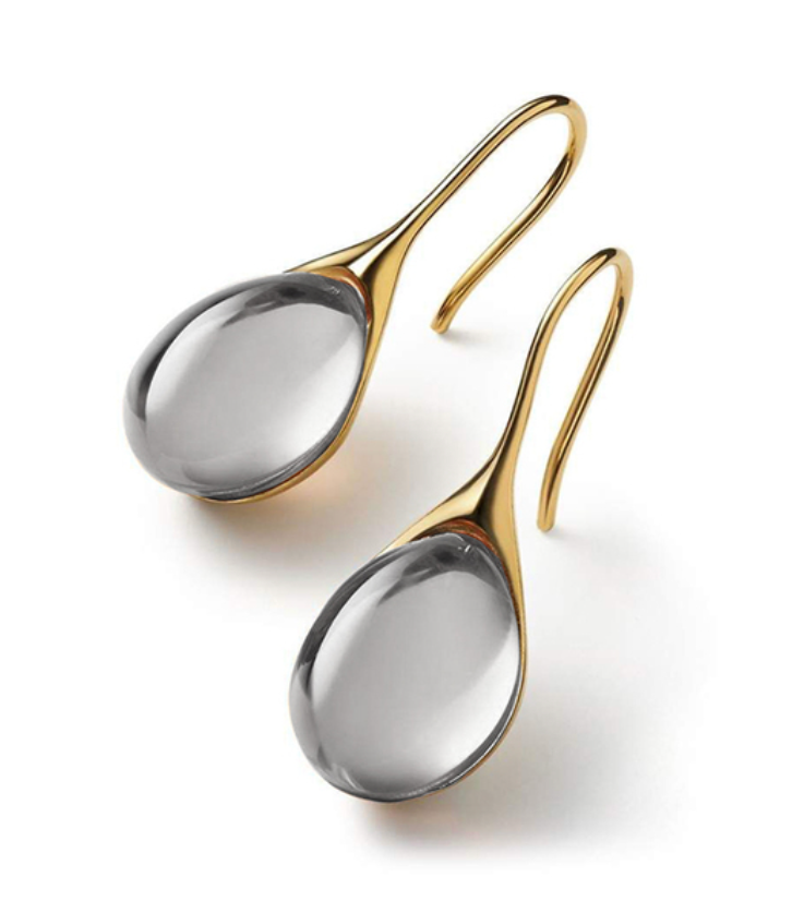 Pendientes de cristal en tonos dorado y plateado