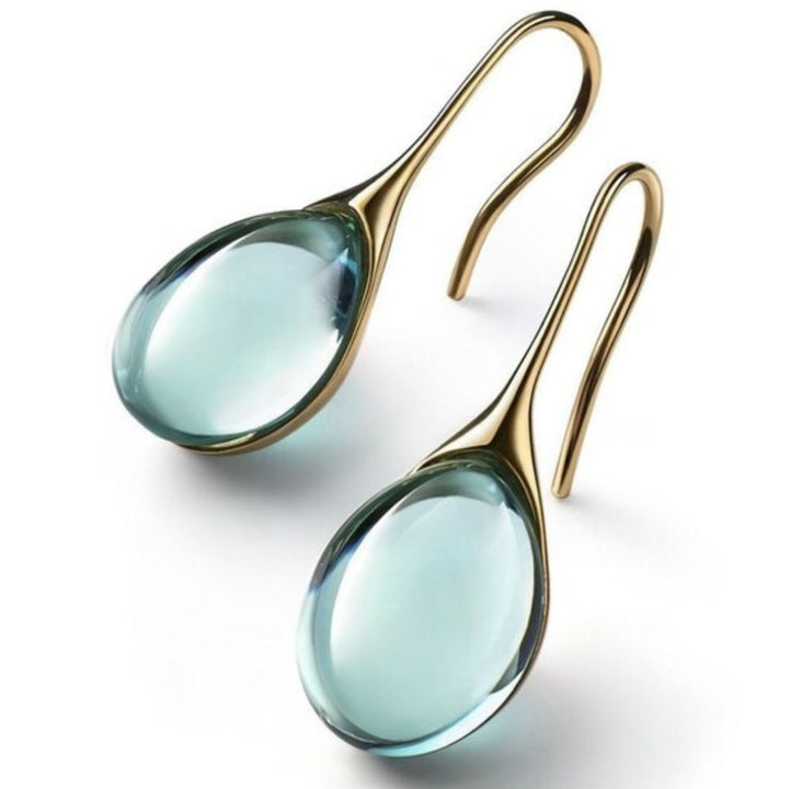 Pendientes de cristal en tonos dorado y plateado