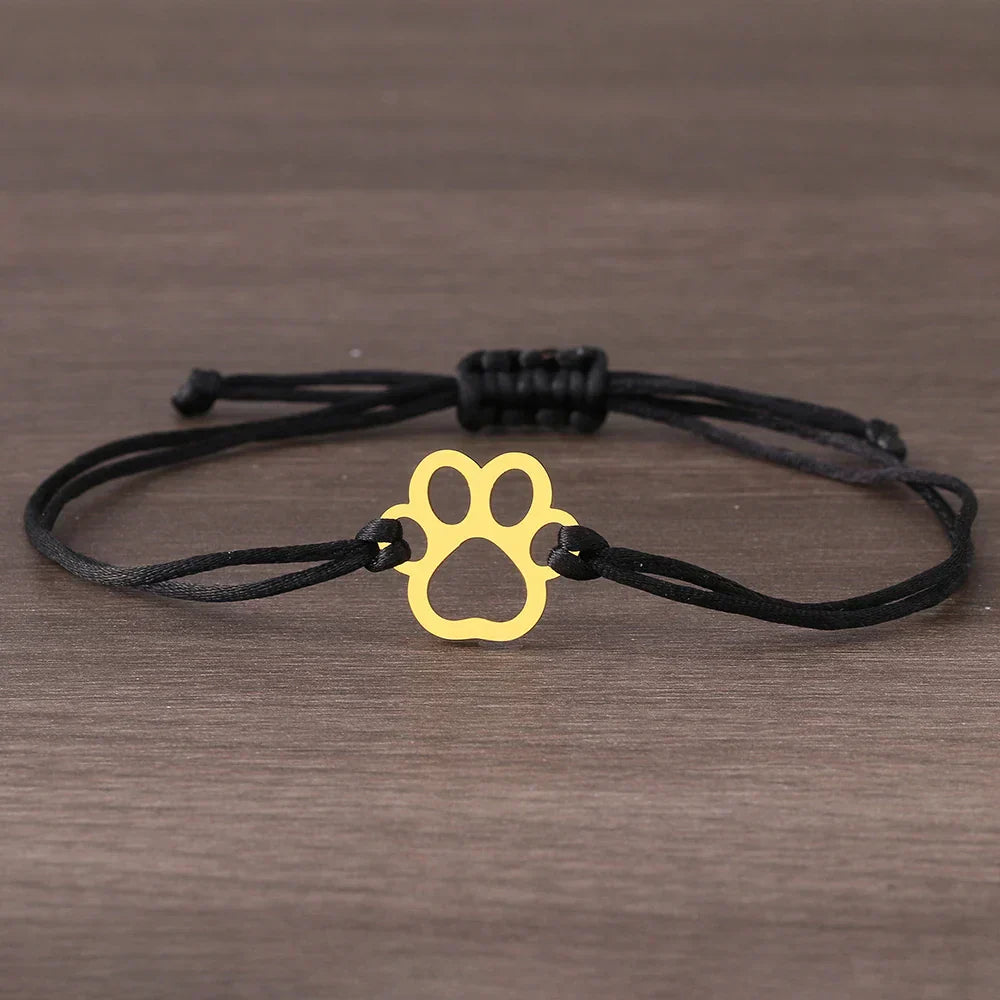 Pulsera de Tobillo Ajustable con Cuerda Negra y Roja