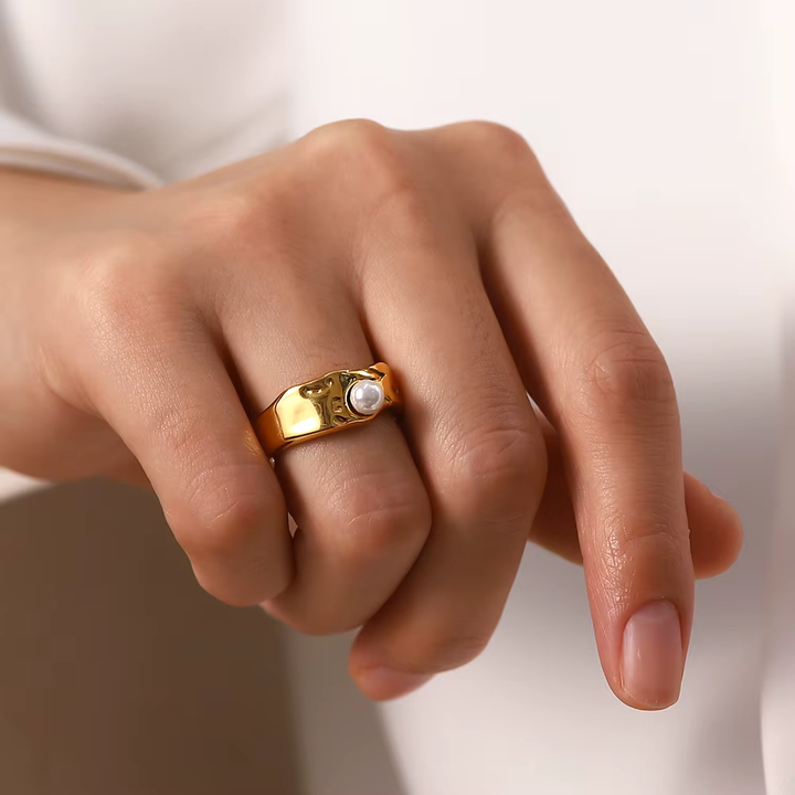 Anillo Vintage con Perla Natural